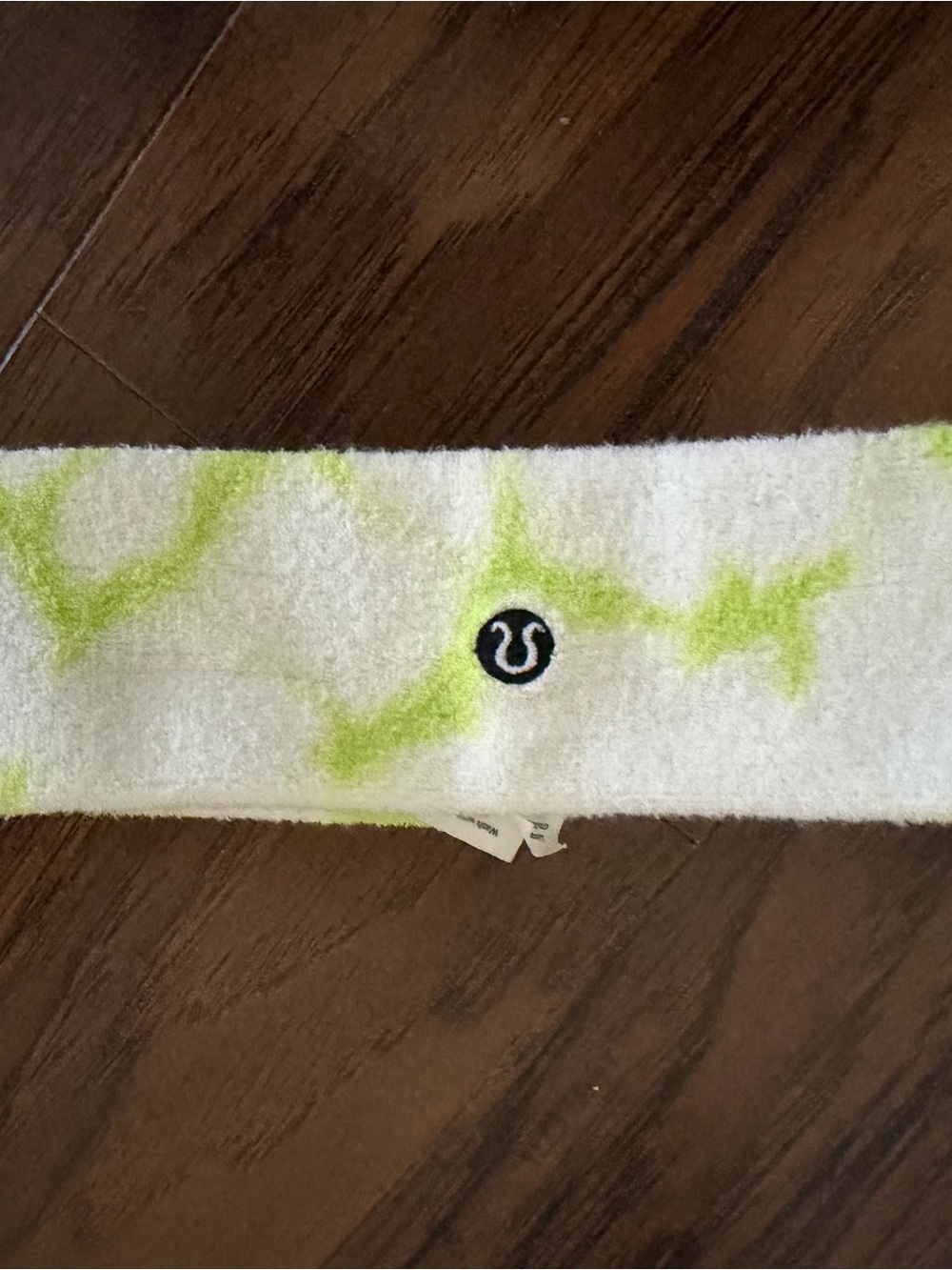 lululemon athletica White Headband with Lime Accent never used